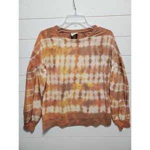 Knox Rose womens size M long raglan dropped banded sleeve tie dye soft sweater